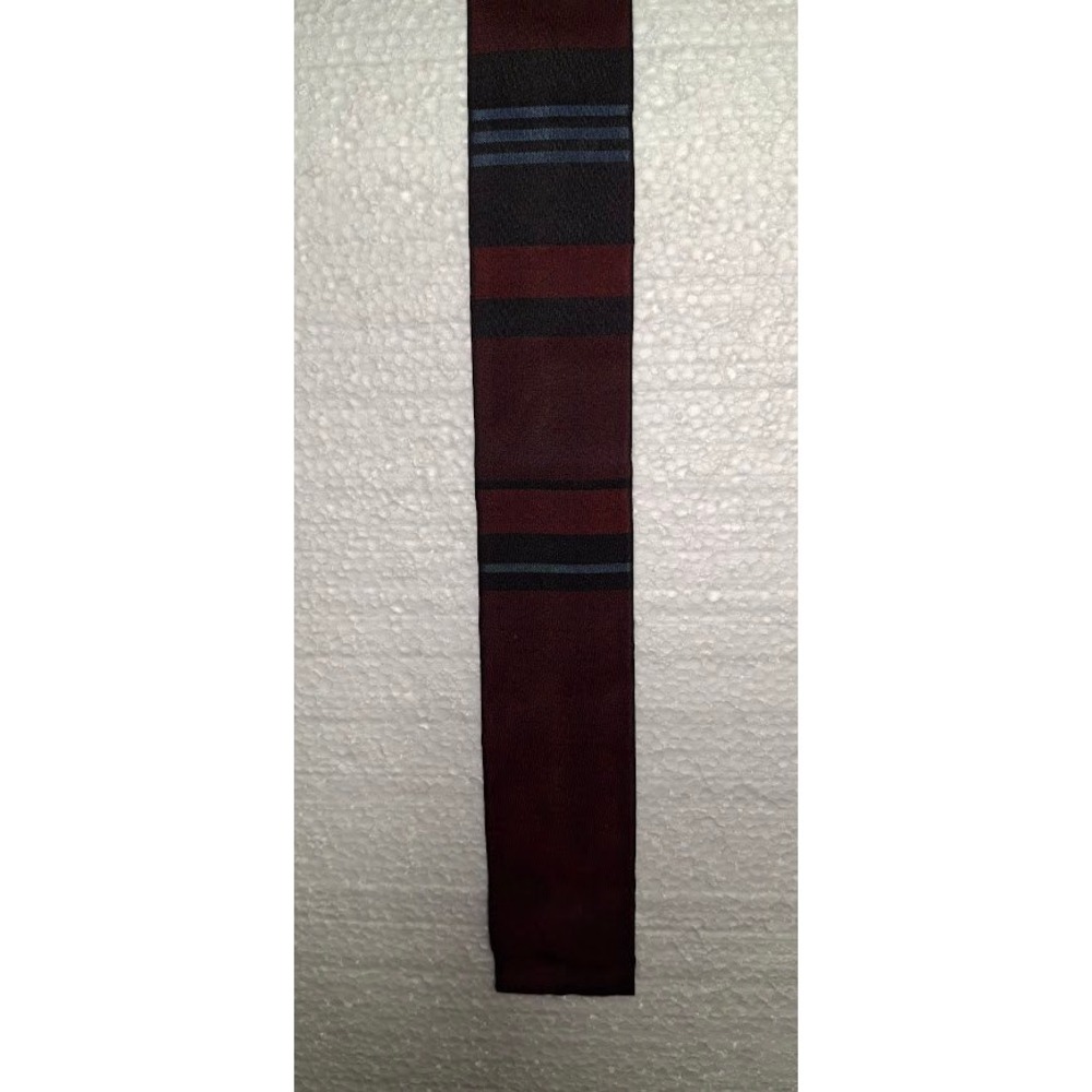 F. RVNCI Roma Via Condotti Mens Silk Tie Burgundy Navy Striped Made in Italy